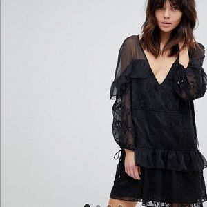 Stevie May embroidered mini smock dress XS